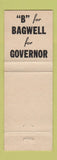 Matchbook Cover - Paul Bagwell for Governor MI Michigan