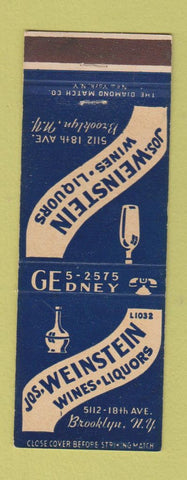 Matchbook Cover - Jos Weinstein Liquor Brooklyn NY