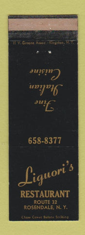 Matchbook Cover - Liquori's Restaurant Rosendale NY WEAR Italian
