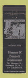 Matchbook Cover - Henner and Bennett Restaurant Rochester NY