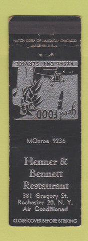 Matchbook Cover - Henner and Bennett Restaurant Rochester NY