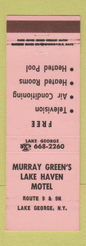 Matchbook Cover - Murray Green's Lake Haven Motel Lake George NY