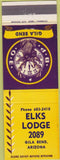Matchbook Cover - Matchbook Cover Elks Club Gila Bend AZ
