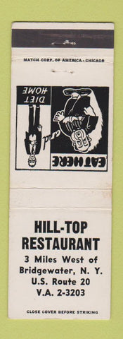Matchbook Cover - Hill Top Restaurant Bridgewater NY
