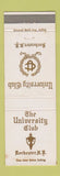 Matchbook Cover - University Club Rochester NY