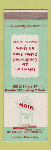 Matchbook Cover - Colonial Motel East Syracuse NY