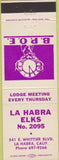 Matchbook Cover - Matchbook Cover Elks Club La Habra CA