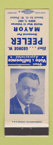 Matchbook Cover - George Peeler for Mayor Democrat 1967