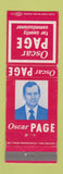 Matchbook Cover - Oscar Page for County Commissioner Dayton OH WEAR