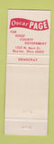 Matchbook Cover - Oscar Page for County Commissioner Dayton OH WEAR