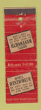 Matchbook Cover - Hotel Wentworth New York City WEAR