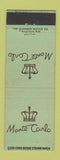 Matchbook Cover - Monte Carlo Restaurant New York City