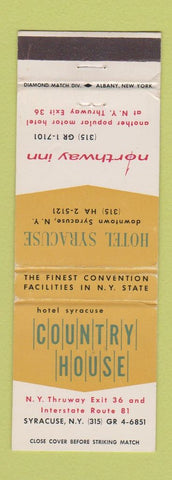Matchbook Cover - Country Hotel Hotel Syracuse NY WEAR