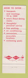 Matchbook Cover - Country Hotel Hotel Syracuse NY WEAR