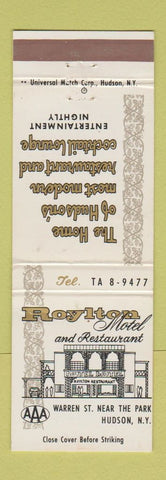Matchbook Cover - Roylton Hotel Hudson NY