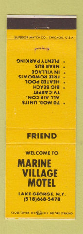 Matchbook Cover - Marine Village Motel Lake George NY