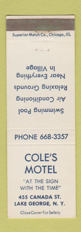 Matchbook Cover - Cole's Motel Lake George NY