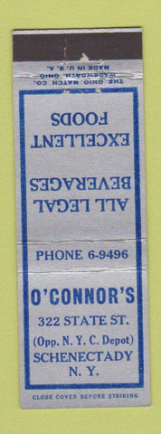 Matchbook Cover - O'Connor's Restaurant Schenectady NY