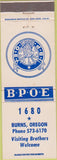 Matchbook Cover - Matchbook Cover Elks Club Burns OR