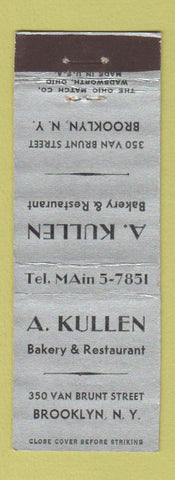 Matchbook Cover - A Kullen Bakery Restaurant Brooklyn NY