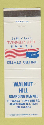 Matchbook Cover - Walnut Hill Dog Boarding Kennel Jamestown NY 1976