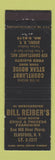 Matchbook Cover - Bill Reiber's Restaurant Bronx NY Elmsford WEAR