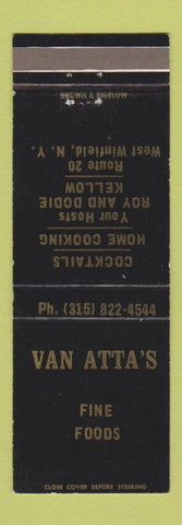 Matchbook Cover - Van Atta's Restaurant West Winfield NY