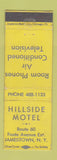 Matchbook Cover - Hillside Motel Jamestown NY WEAR