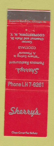 Matchbook Cover - Sherry's Restaurant Cooperstown NY