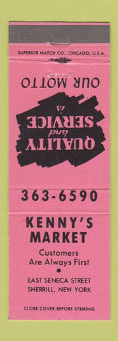 Matchbook Cover - Kenny's Market Grocery Sherrill NY