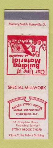 Matchbook Cover - Bayles Stony Brook Lumber NY