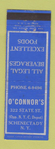 Matchbook Cover - O'Connor's Restaurant Schenectady NY