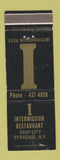 Matchbook Cover - Intermission Restaurant Syracuse NY