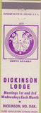 Matchbook Cover - Matchbook Cover Elks Club Dickinson ND