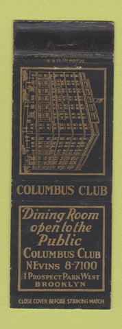 Matchbook Cover - Columbus Club Brooklyn NY WEAR