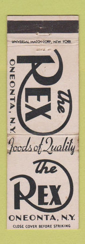 Matchbook Cover - The Rex Oneonta NY