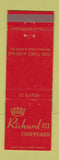 Matchbook Cover - Richard III Coiffures New York City