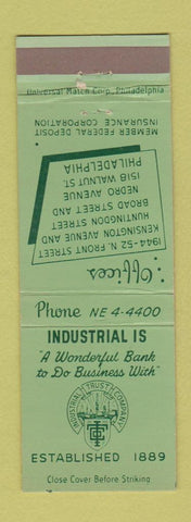 Matchbook Cover - Industrial Trust Company Philadelphia PA