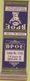 Matchbook Cover - Matchbook Cover Elks Club Freeland PA