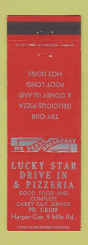 Matchbook Cover - Lucky Star Drive Inn Pizza Detroit? MI