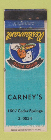 Matchbook Cover - Carney's restaurant
