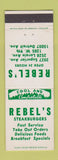 Matchbook Cover - Rebel's Hamburgers Cleveland OH