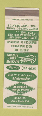 Matchbook Cover - Mutual Truck Parts Milwaukee WI
