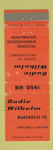 Matchbook Cover - Rudie Wilhelm Warehouse Portland OR trucking WEAR