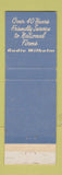 Matchbook Cover - Rudie Wilhelm Warehouse Portland OR trucking WEAR