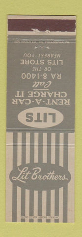 Matchbook Cover - Lit Brothers Rental Cars