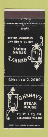 Matchbook Cover - O'Henry's Steak House Greenwich Vilalge New York City WEAR