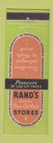 Matchbook Cover - Rand's Drug Pittsburgh Greensburg Uniontown PA Cumberland MD