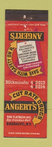Matchbook Cover - Angert's Cut Rate Drug Brooklyn NY