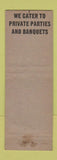 Matchbook Cover - Crystal Bar Restaurant Troy NY Music Bar
